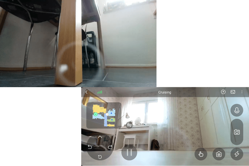 Видно световое кольцо при использовании функции видеосъемки Dreame L10s Ultra.